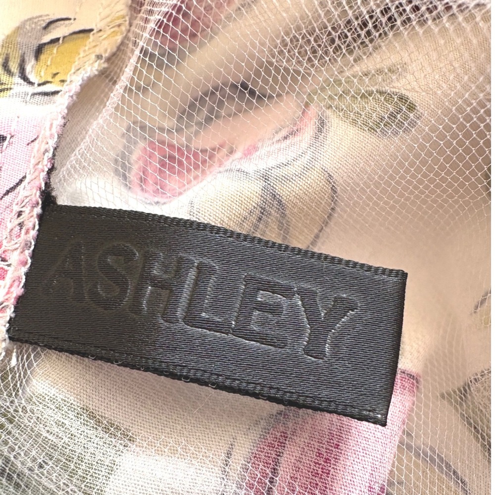 Ashley O'Rourke Floral Rose Midi Skirt Belted Tulle Petticoat Pink Ivory 17W - Picture 6 of 8